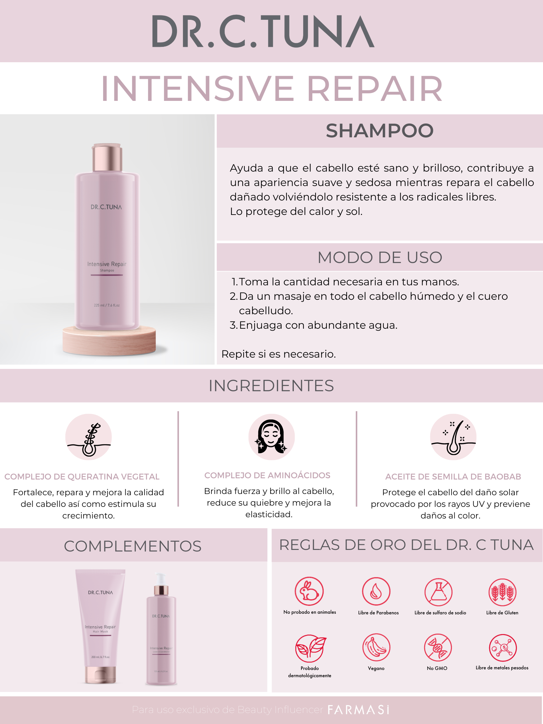 Champú reparador intensivo coleccion de Farmasi