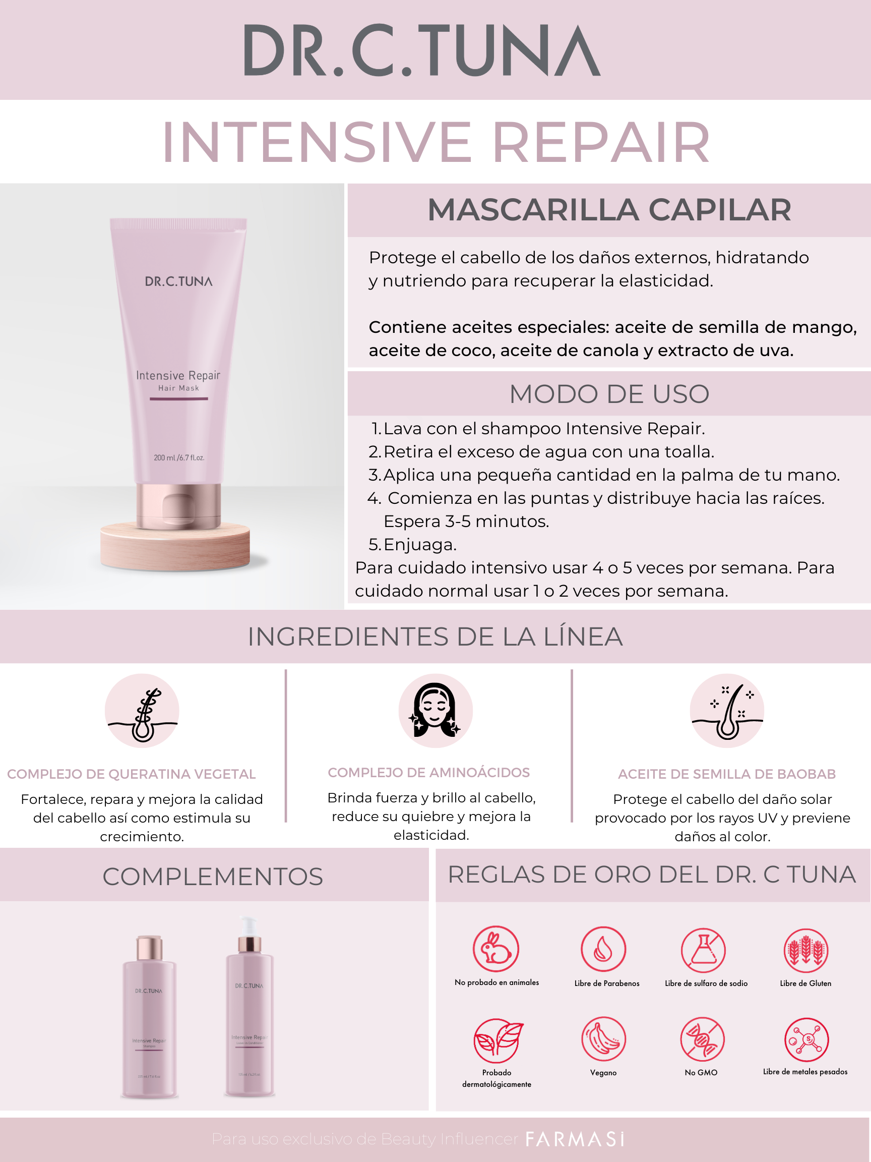 Reviving Mascarilla Capilar colecion de Farmasi